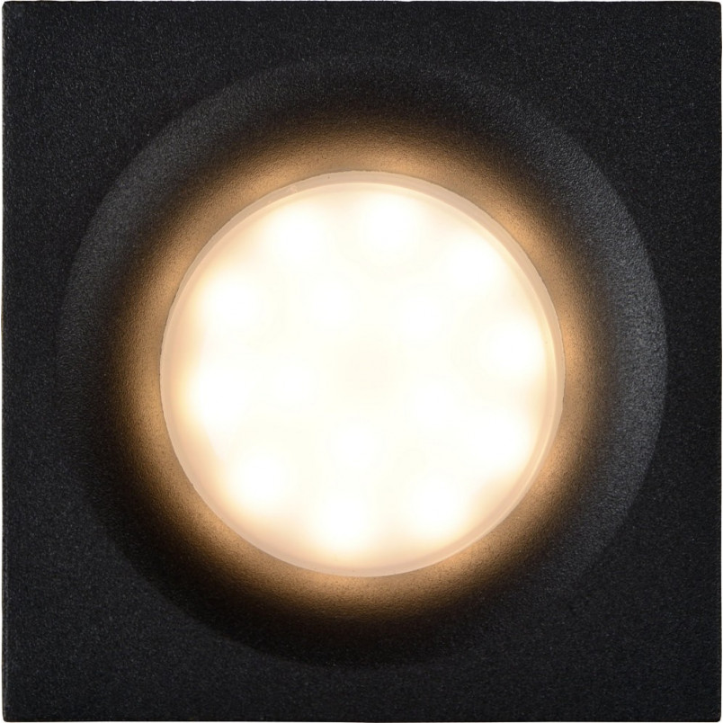 Lampa Ziva: Kwadratowa, podtynkowa, czarna | Lucide