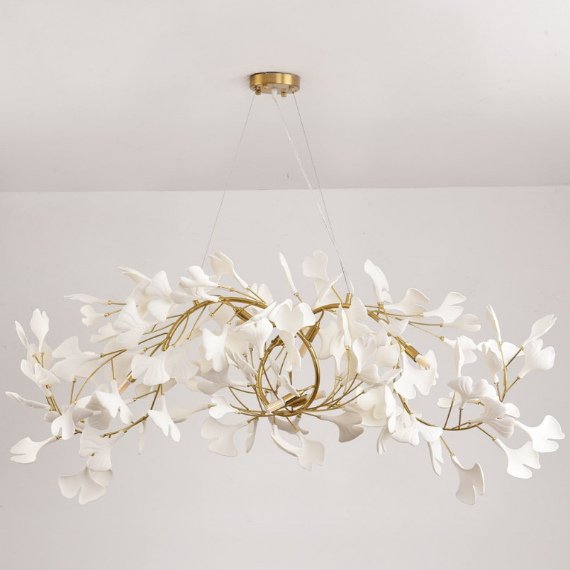 Lampa wisząca Botanika | Biało-złota, Art Deco | Step Design