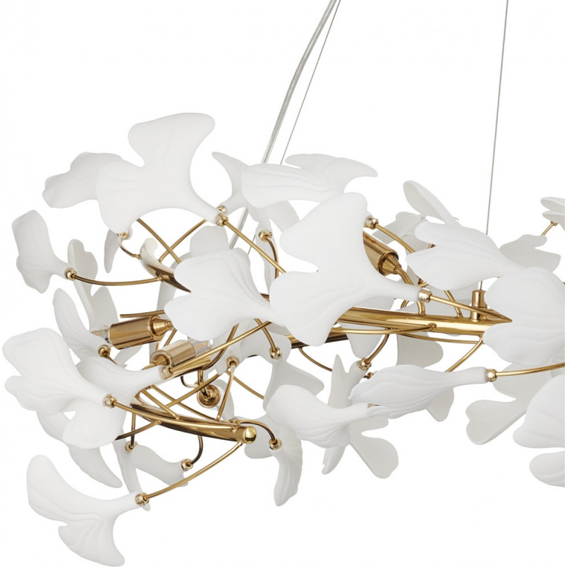 Lampa wisząca Botanika | Biało-złota, 100cm | Step Design
