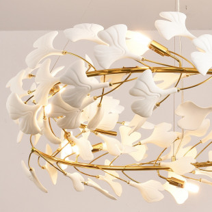 Lampa wisząca Botanika | Biało-złota, 100cm | Step Design