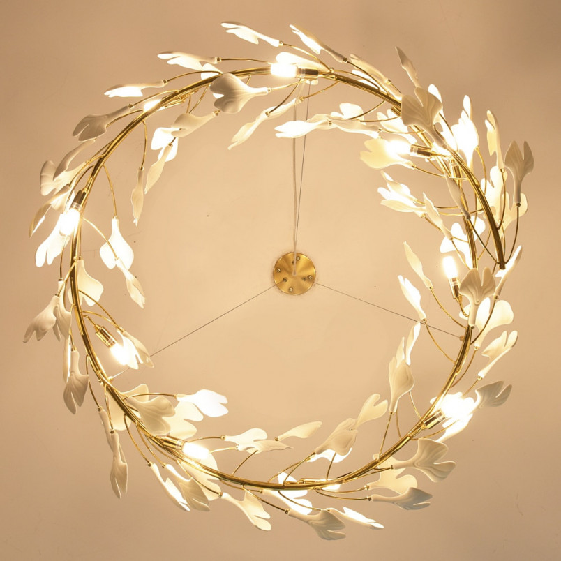 Lampa wisząca Botanika | Biało-złota, 100cm | Step Design