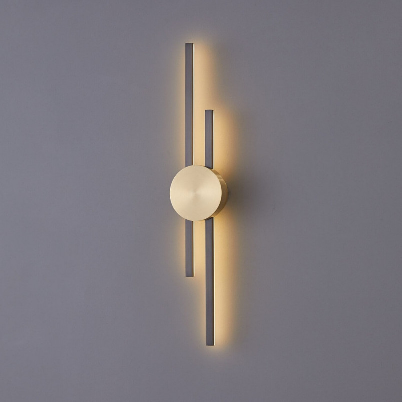 Kinkiet podwójny LED czarny/złoty | Step Into Design
