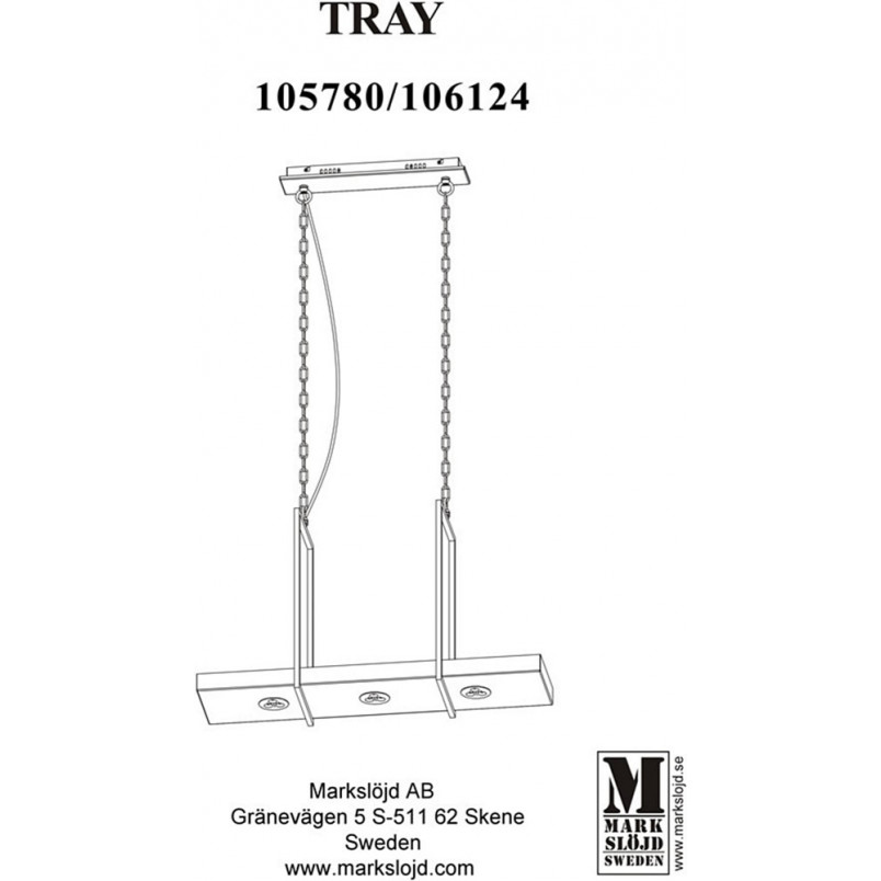 Lampa wisząca LED biała Markslojd z półką | 80cm