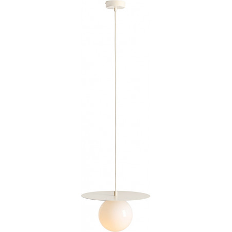 Lampa wisząca Loop - szklana kula biała | Aldex