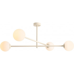 Lampa sufitowa Pinne IV - 4 kule szklane, biało-kremowa | Aldex