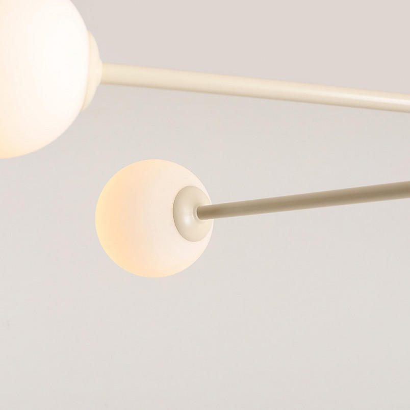 Lampa sufitowa Pinne IV - 4 kule szklane, biało-kremowa | Aldex
