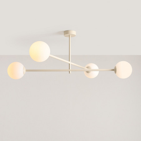 Lampa sufitowa Pinne IV - 4 kule szklane, biało-kremowa | Aldex
