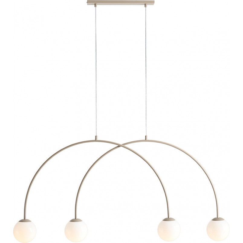 Lampa wisząca UNA Coral Aldex - 4 szklane kule, biały/beż