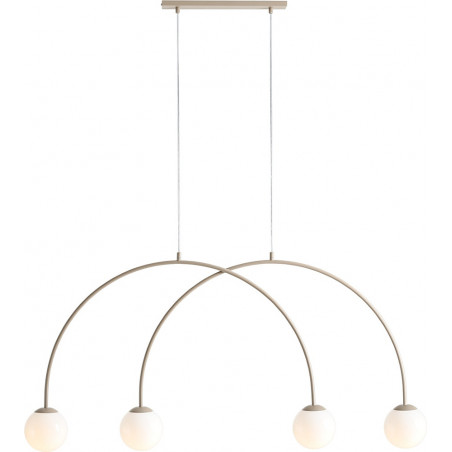 Lampa wisząca UNA Coral Aldex - 4 szklane kule, biały/beż