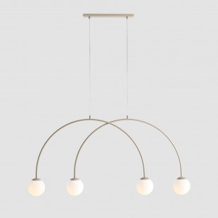 Lampa wisząca UNA Coral Aldex - 4 szklane kule, biały/beż