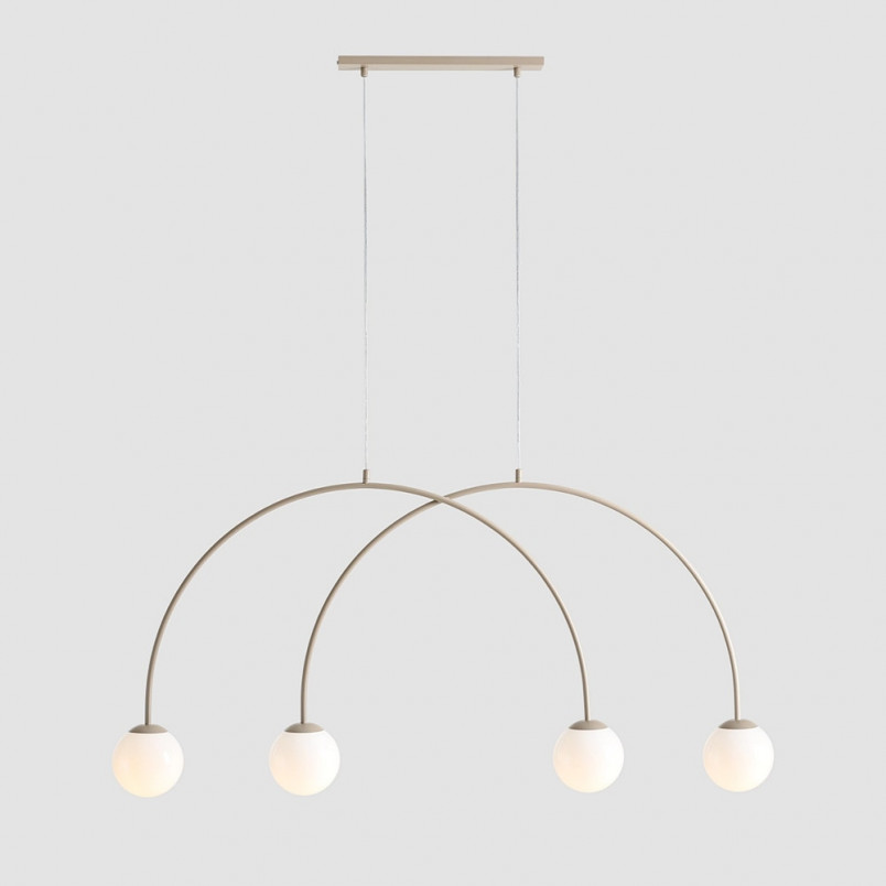 Lampa wisząca UNA Coral Aldex - 4 szklane kule, biały/beż
