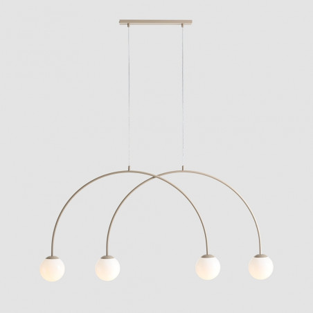 Lampa wisząca UNA Coral Aldex - 4 szklane kule, biały/beż
