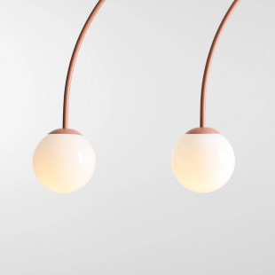 Lampa wisząca UNA Coral | 4 kule, szkło, biały/koral | Aldex
