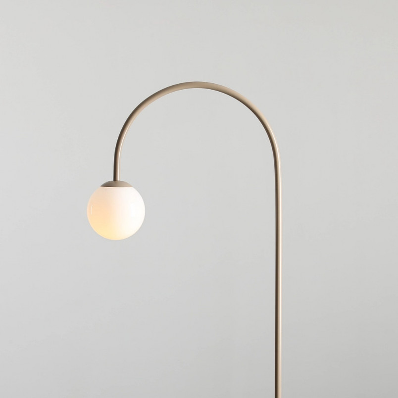 Lampa podłogowa Aldex Una - Biała/Beżowa, Szkło | Sklep z Lampami