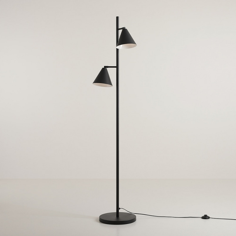 Lampa podłogowa 2 punktowa Form czarna Aldex - Stojąca