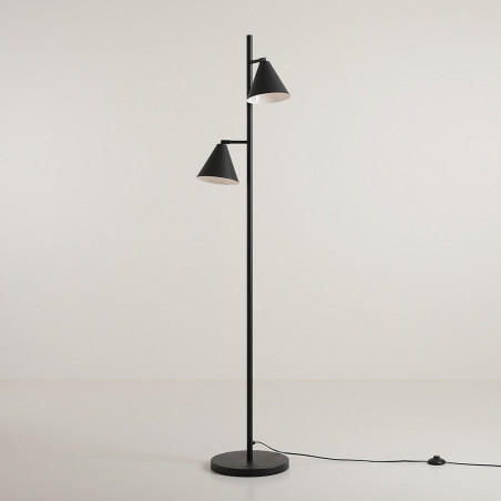 Lampa podłogowa 2 punktowa Form czarna Aldex - Stojąca