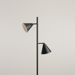 Lampa podłogowa 2 punktowa Form czarna Aldex - Stojąca