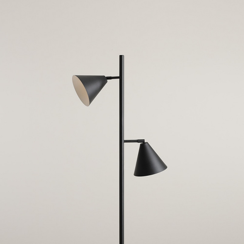 Lampa podłogowa 2 punktowa Form czarna Aldex - Stojąca