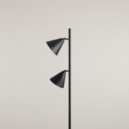 Lampa podłogowa 2 punktowa Form czarna Aldex - Stojąca