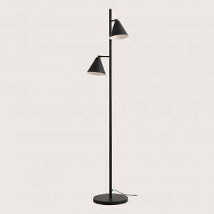 Lampa podłogowa 2 punktowa Form czarna Aldex - Stojąca