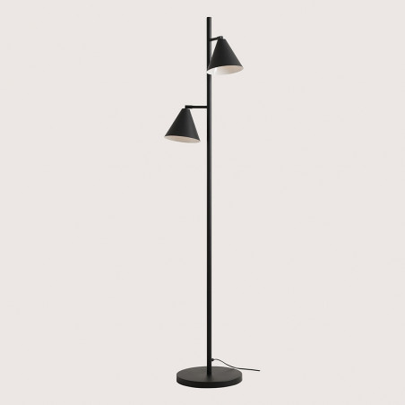 Lampa podłogowa 2 punktowa Form czarna Aldex - Stojąca