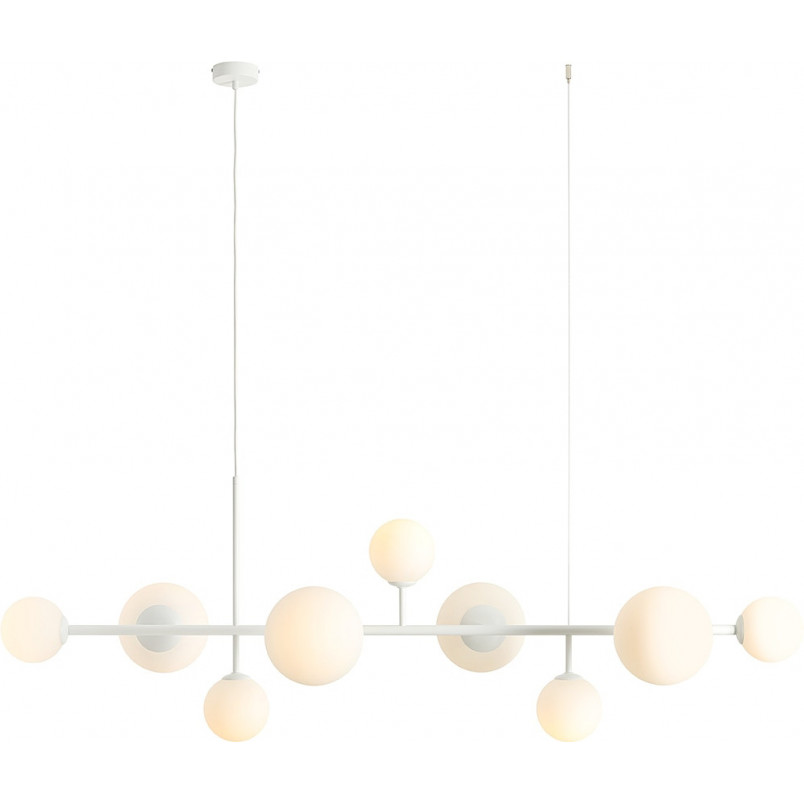 Lampa wisząca Dione IX - szklane kule, biała - Aldex