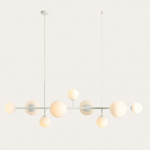 Lampa wisząca szklane kule Dione IX 168cm biała Aldex
