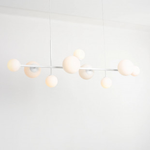 Lampa wisząca Dione IX - szklane kule, biała - Aldex