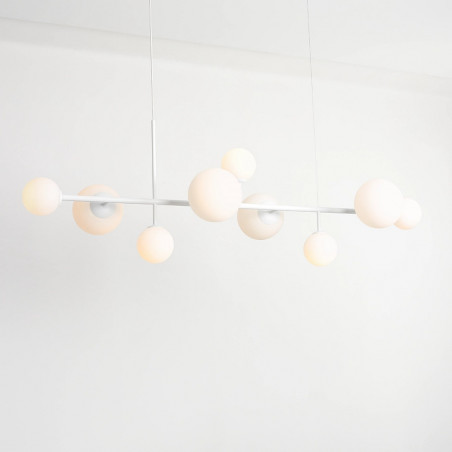 Lampa wisząca Dione IX - szklane kule, biała - Aldex