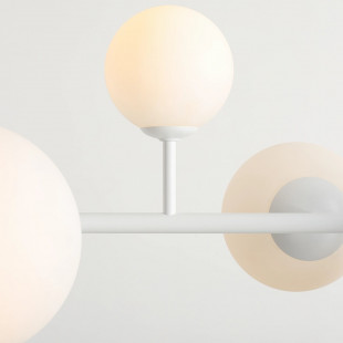 Lampa wisząca Dione IX - szklane kule, biała - Aldex