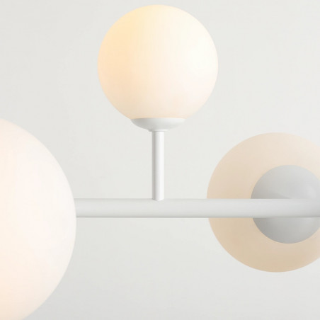Lampa wisząca Dione IX - szklane kule, biała - Aldex