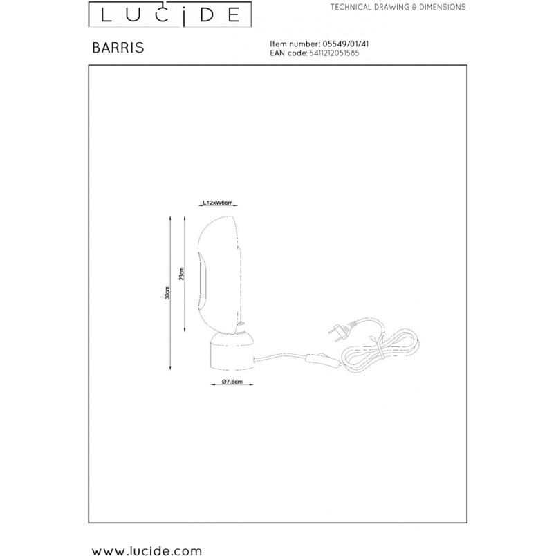 Lampa stołowa Barris taupe Lucide | Design i elegancja
