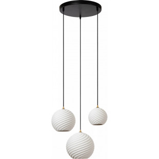 Lampa wisząca Biała Lucide | 3 punkty, Porcelana, E27