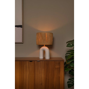 Lampa Boho Ronda - Rattan i Porcelana | Lucide