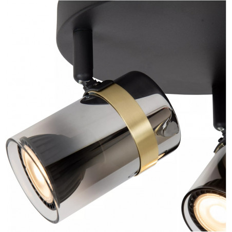 Reflektor Upton 31cm | Lucide - Szkło Dymione, 3xGU10