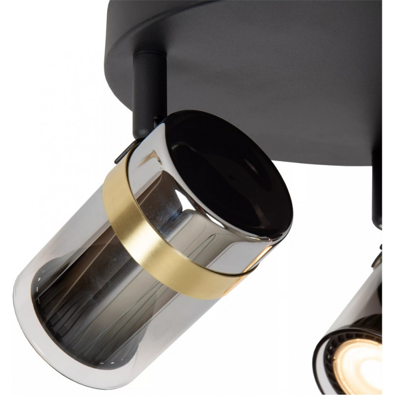 Reflektor Upton 31cm | Lucide - Szkło Dymione, 3xGU10
