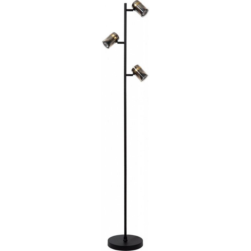 Lampa podłogowa szklana Lucide Upton | 3 punkty, czarny