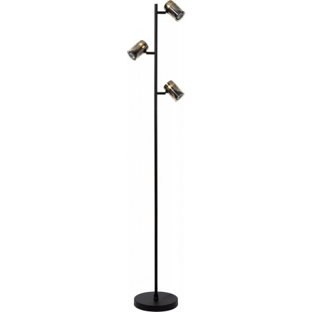 Lampa podłogowa szklana Lucide Upton | 3 punkty, czarny