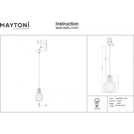 Lampa wisząca Roots II - Skandynawski design Maytoni