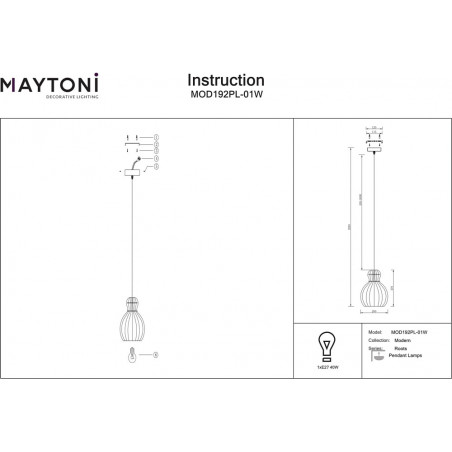 Lampa wisząca Roots II Maytoni | Skandynawski design