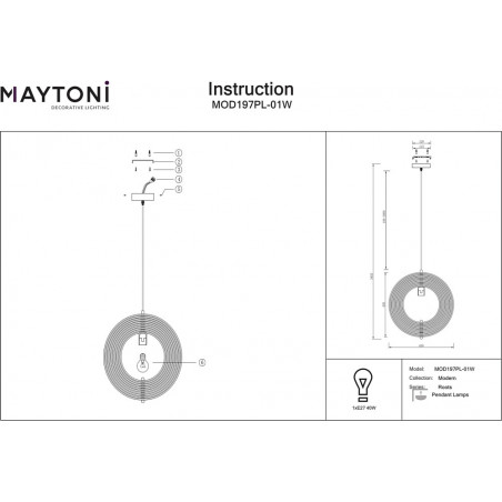 Lampa wisząca drewniana Roots Maytoni | Skandynawski design