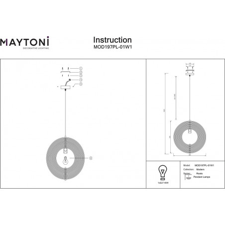Lampa wisząca drewniana Roots Maytoni - Skandynawski design