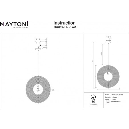 Lampa wisząca drewniana Roots Maytoni | Skandynawski design