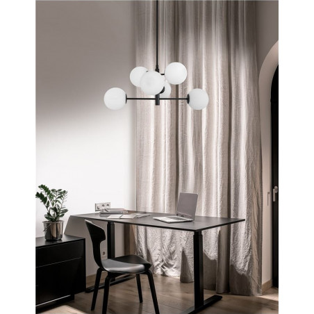 Lampa wisząca Bola VI - szkło biało-czarne | Decolab24