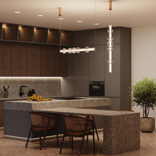 Lampa Wisząca Cosmo LED Maytoni - Szkło, Mosiądz | Kup Teraz