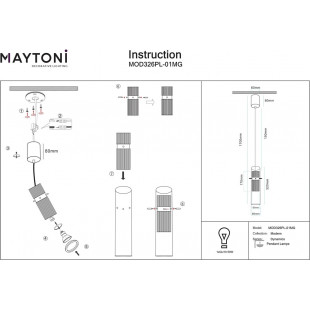 Lampa wisząca Dynamics Maytoni - Złoty klosz, Szkło | Sklep z lampami
