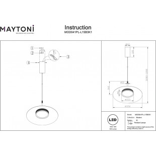 Lampa wisząca LED El czarna Maytoni | Nowoczesne oświetlenie