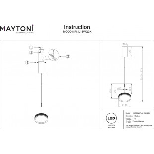 Lampa wisząca LED El biała Maytoni | Nowoczesne oświetlenie