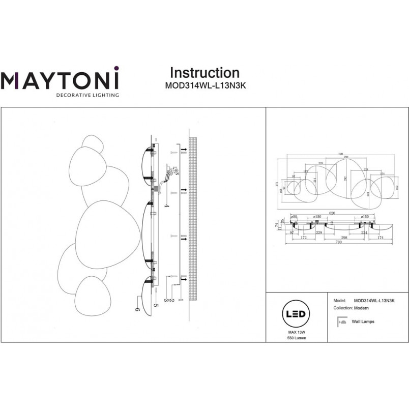 Kinkiet LED Jack-stone Maytoni | Nowoczesny design