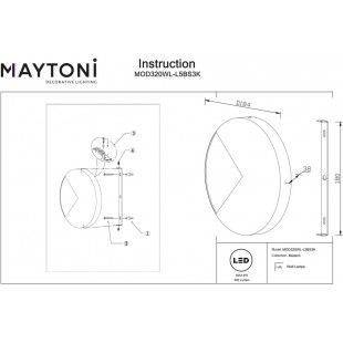 Kinkiet mosiężny Jupiter LED Maytoni - Nowoczesny design